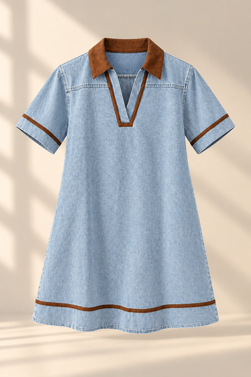 THE CONTRAST DENIM DRESS
